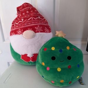 Christmas Holiday Squishmellows, 10in Santa / Tree Reversible & 16in Gnome